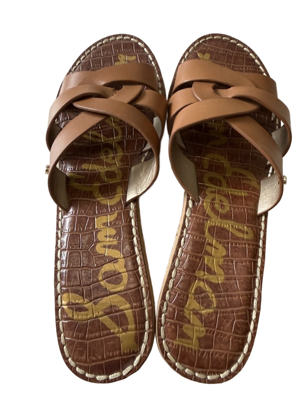Sam Edelman Raynere Cork Wedge Leather Slide. Size 8